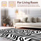 Bold Wavy Black White Pattern Rug