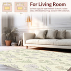 Delicate Floral Outline Pattern Rug