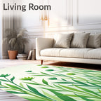 Green Botanical Meadow Floral Rug
