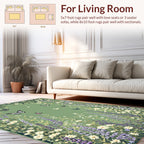 Floral Meadow Butterflies Pattern Rug