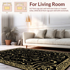 Ornate Golden Flourish Filigree Design Rug
