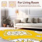 Bright Yellow Mandala Pattern Design Rug