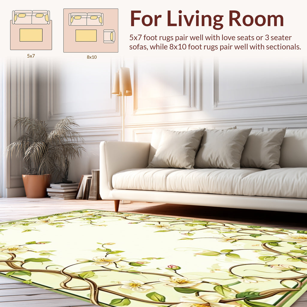 Floral Vine Delicate Pattern Rug