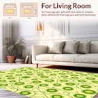 Whimsical Green Floral Vine Pattern Rug
