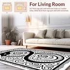 Serpent Black White Scroll Design Rug