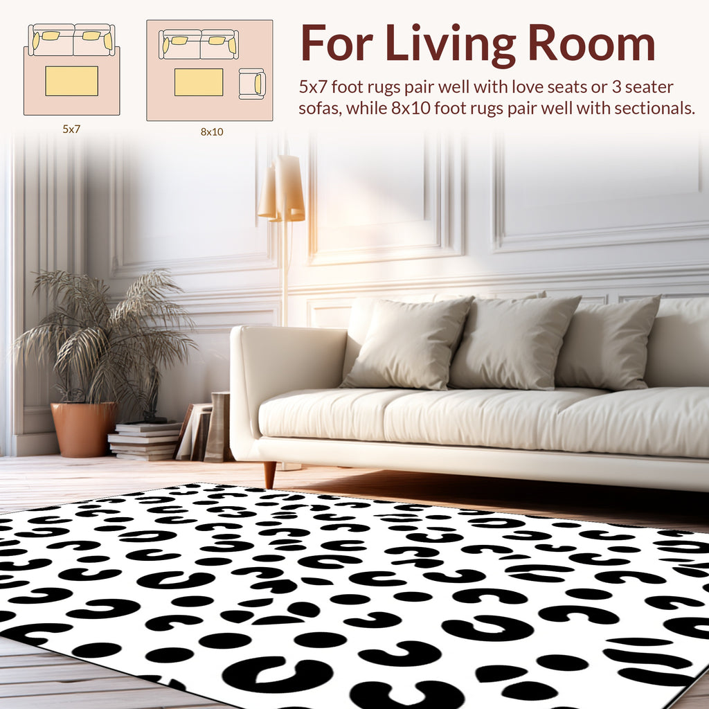 Abstract C Shaped Dots Pattern Rug