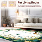 Emerald Meadow Insects Flowers Rug