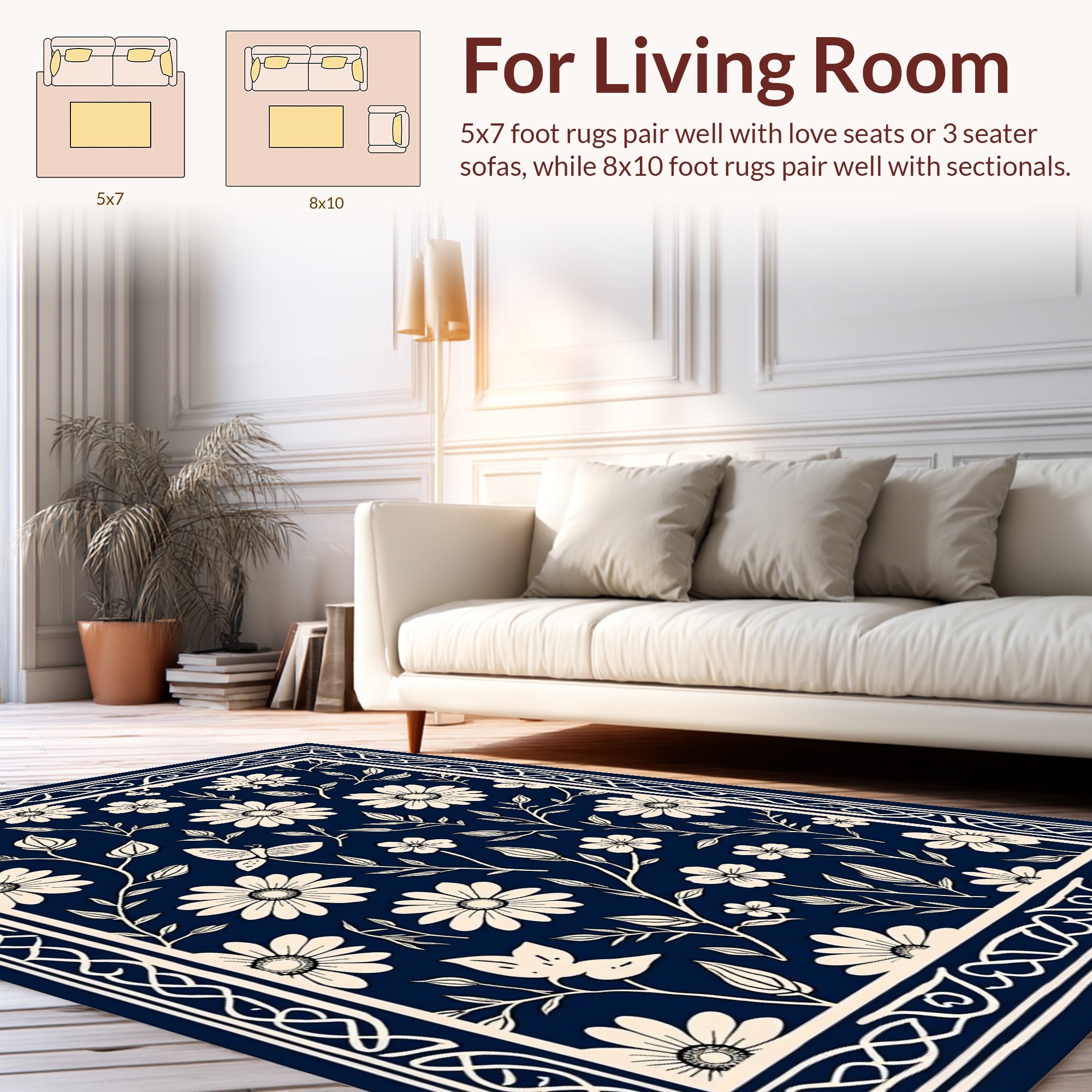 Dark Floral Whimsical Butterfly Rug