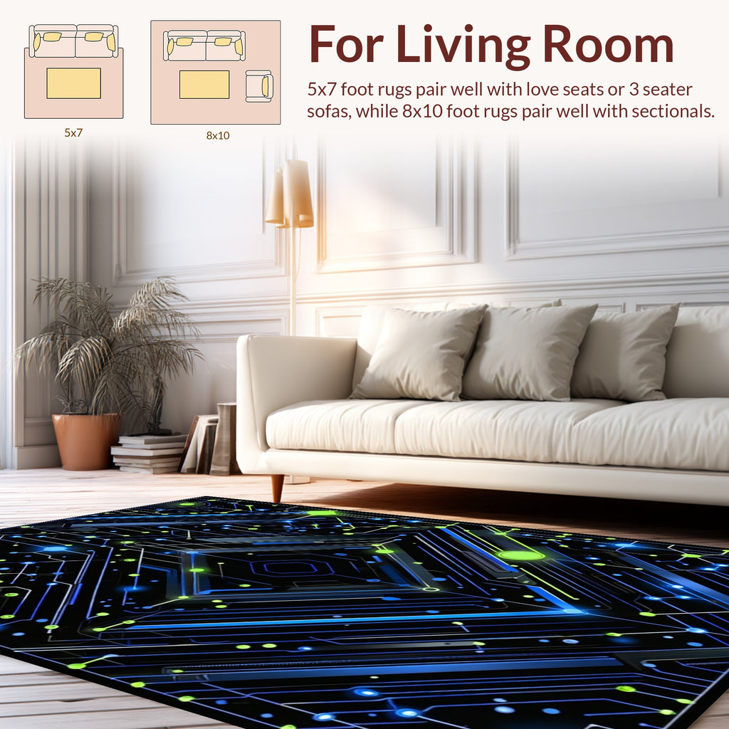 Electric Circuit Abstract Pattern Rug