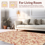 Sketchy Floral Pattern with Warm Tones Rug