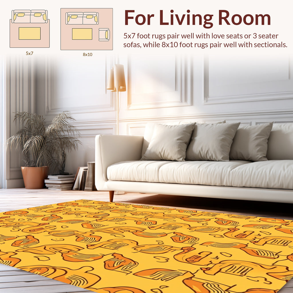Abstract Figure Outline Pattern Rug