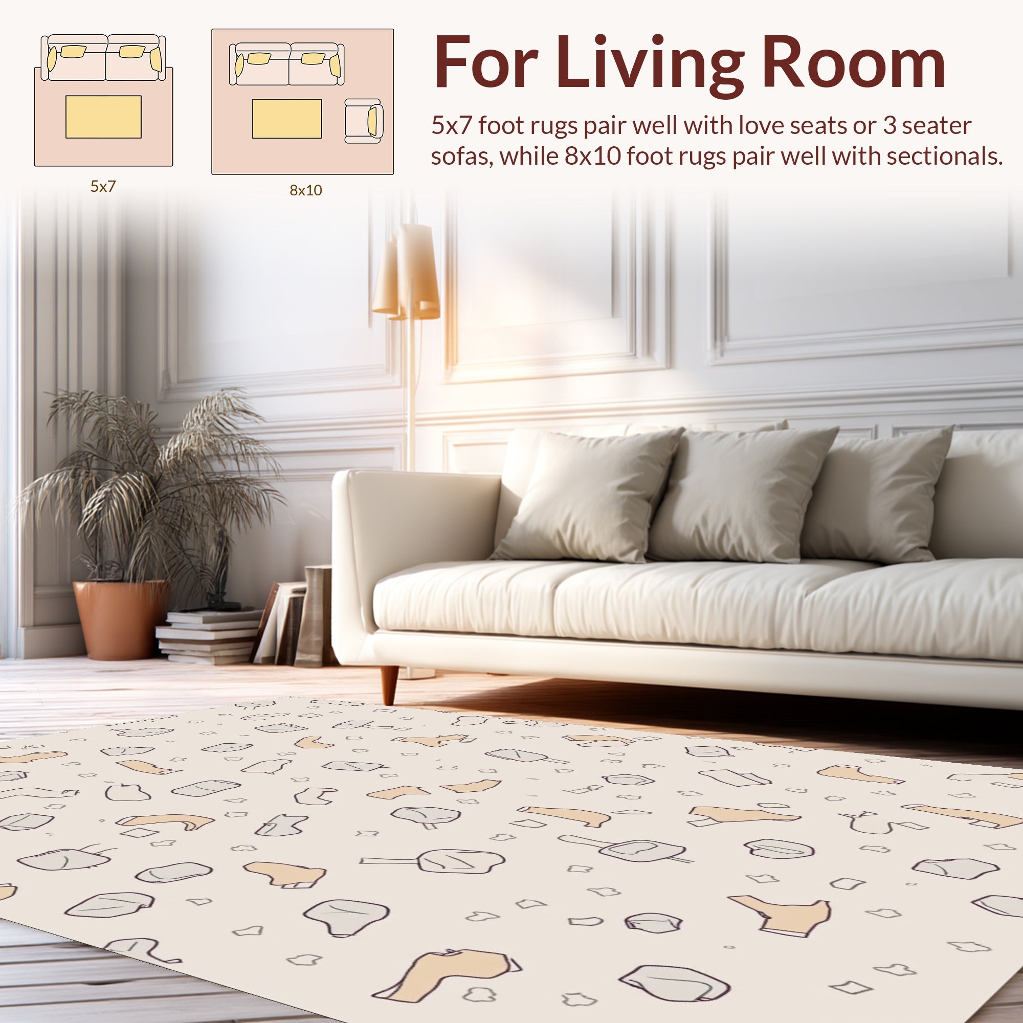 Abstract Terracotta Stone Pattern Rug