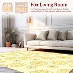 Golden Outline Floral Pattern Rug