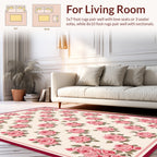 Pink Rose Floral Pattern Design Rug