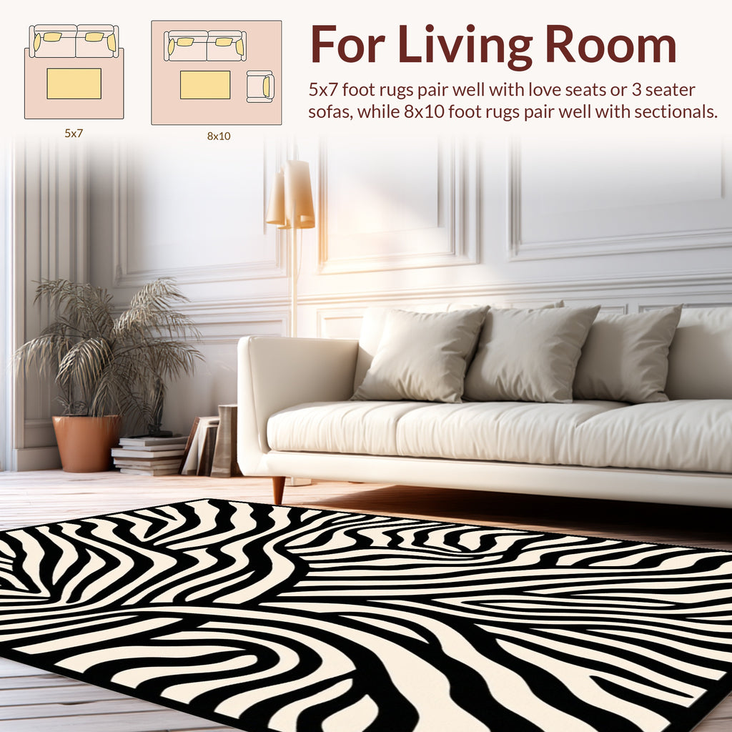 Bold Zebra Stripe Pattern Rug