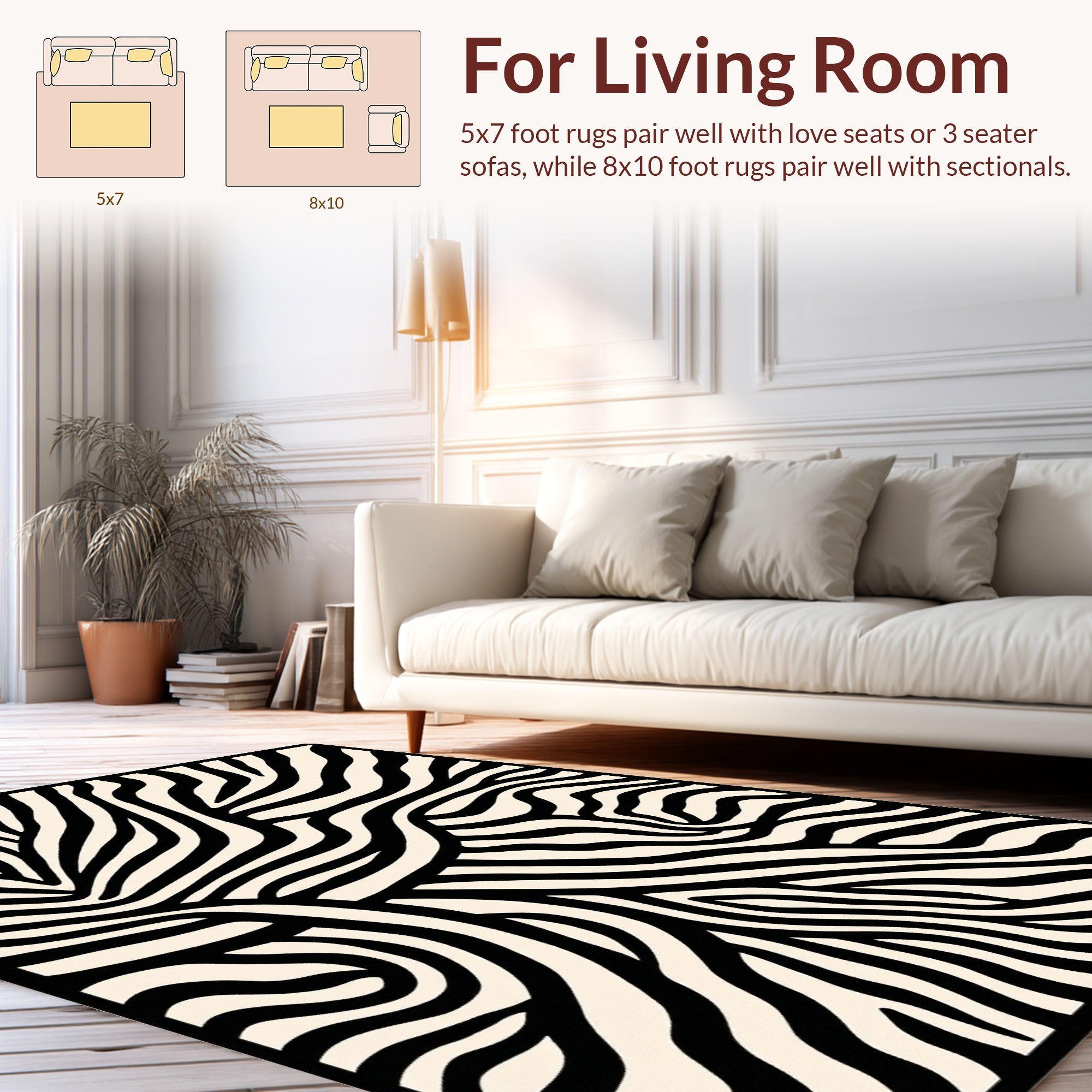 Bold Zebra Stripe Pattern Rug
