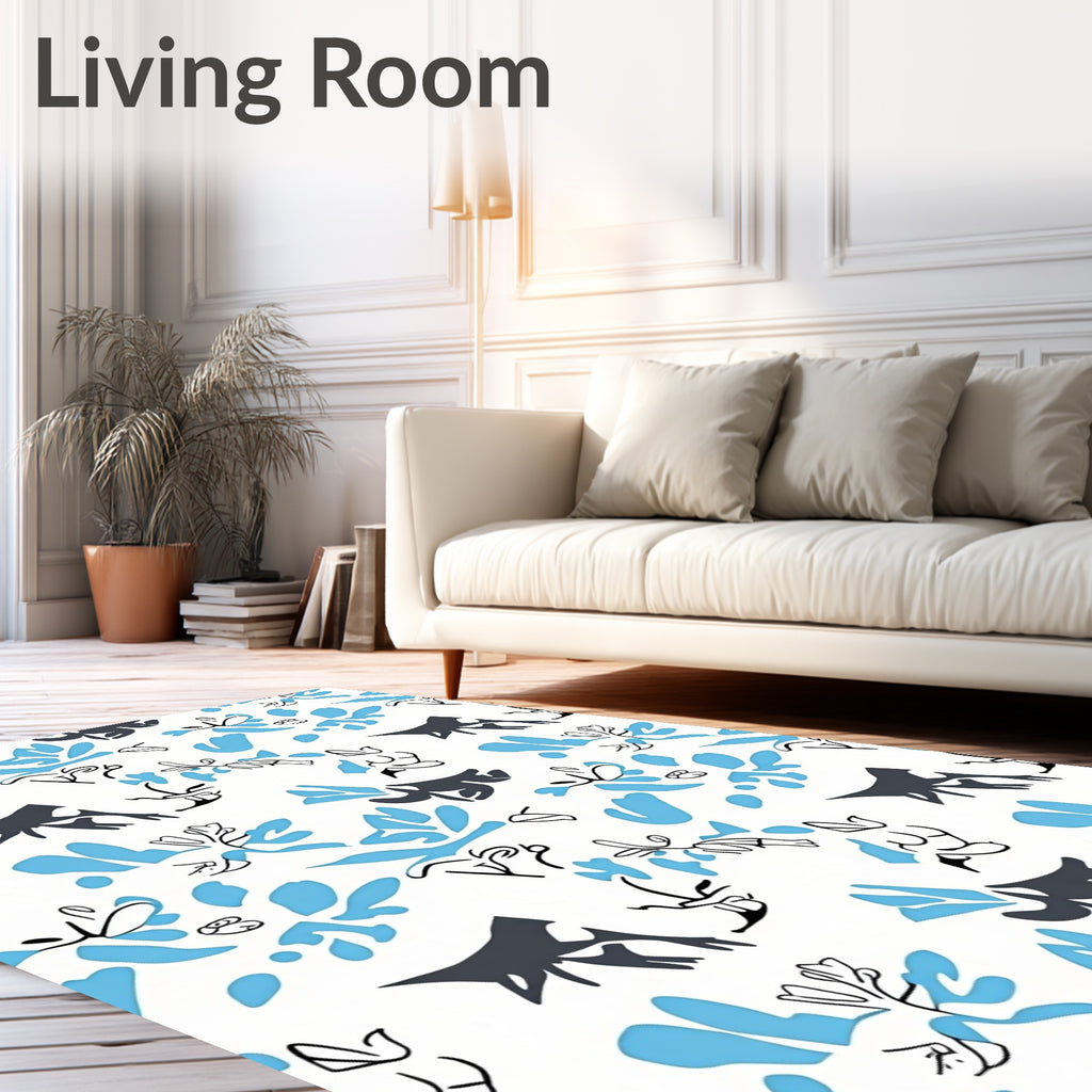 Abstract Marine Blue Scatter Rug