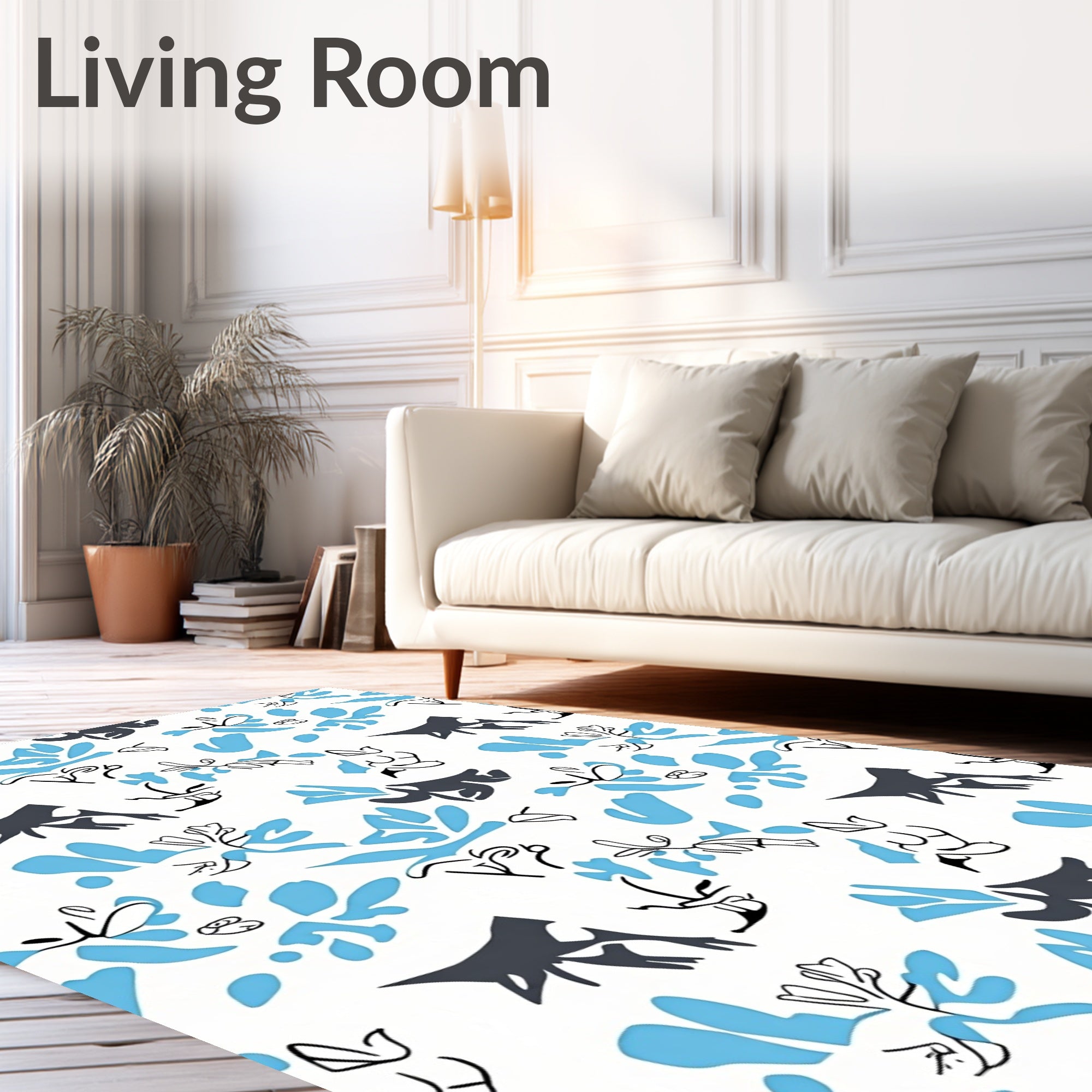 Abstract Marine Blue Scatter Rug