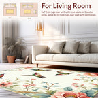 Lively Hummingbirds Floral Garden Design Rug