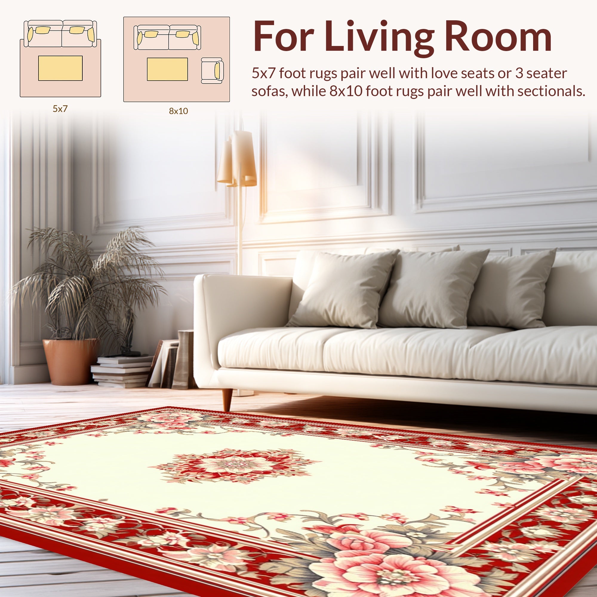 Classic Floral Mandala Pattern Rug