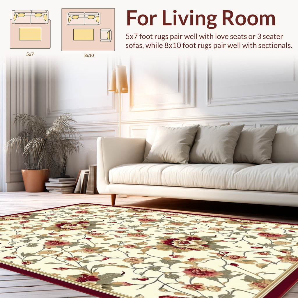 Vintage Floral Pattern Rug