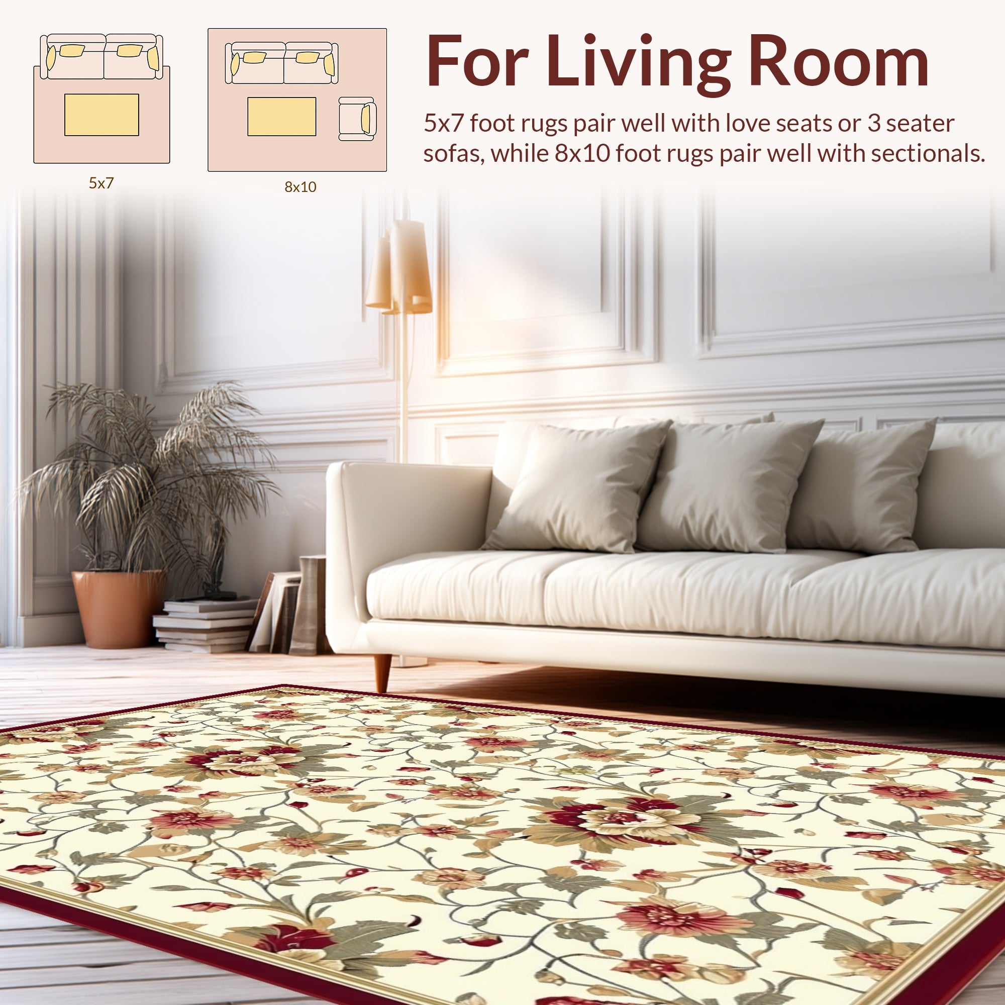 Vintage Floral Pattern Rug