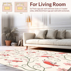 Whimsical Bird and Bloom Pattern Rug