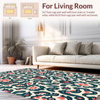 Ornate Floral Leaf Pattern Design Rug