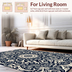 Ornate Dark Floral Mandala Design Rug