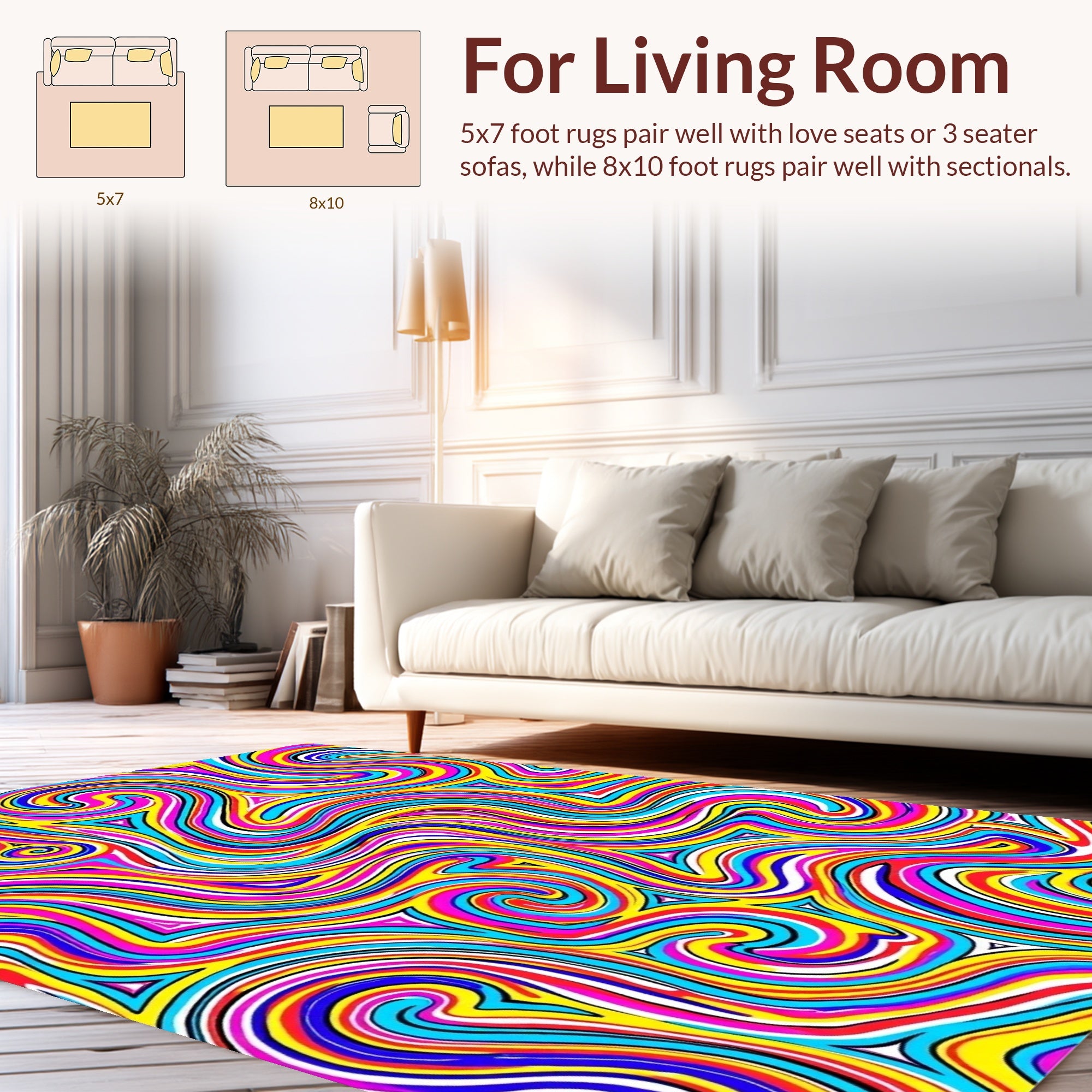 Psychedelic Trippy Swirl Pattern Rug