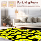 Bold Yellow And Black Circles Rug
