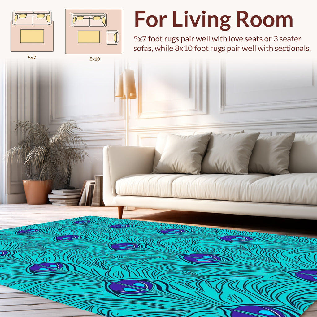 Art Nouveau Peacock Feather Pattern Rug