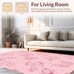 Whimsical Pink Butterfly Pattern Rug