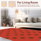 Classic Red Brown Polka Dot Pattern Rug