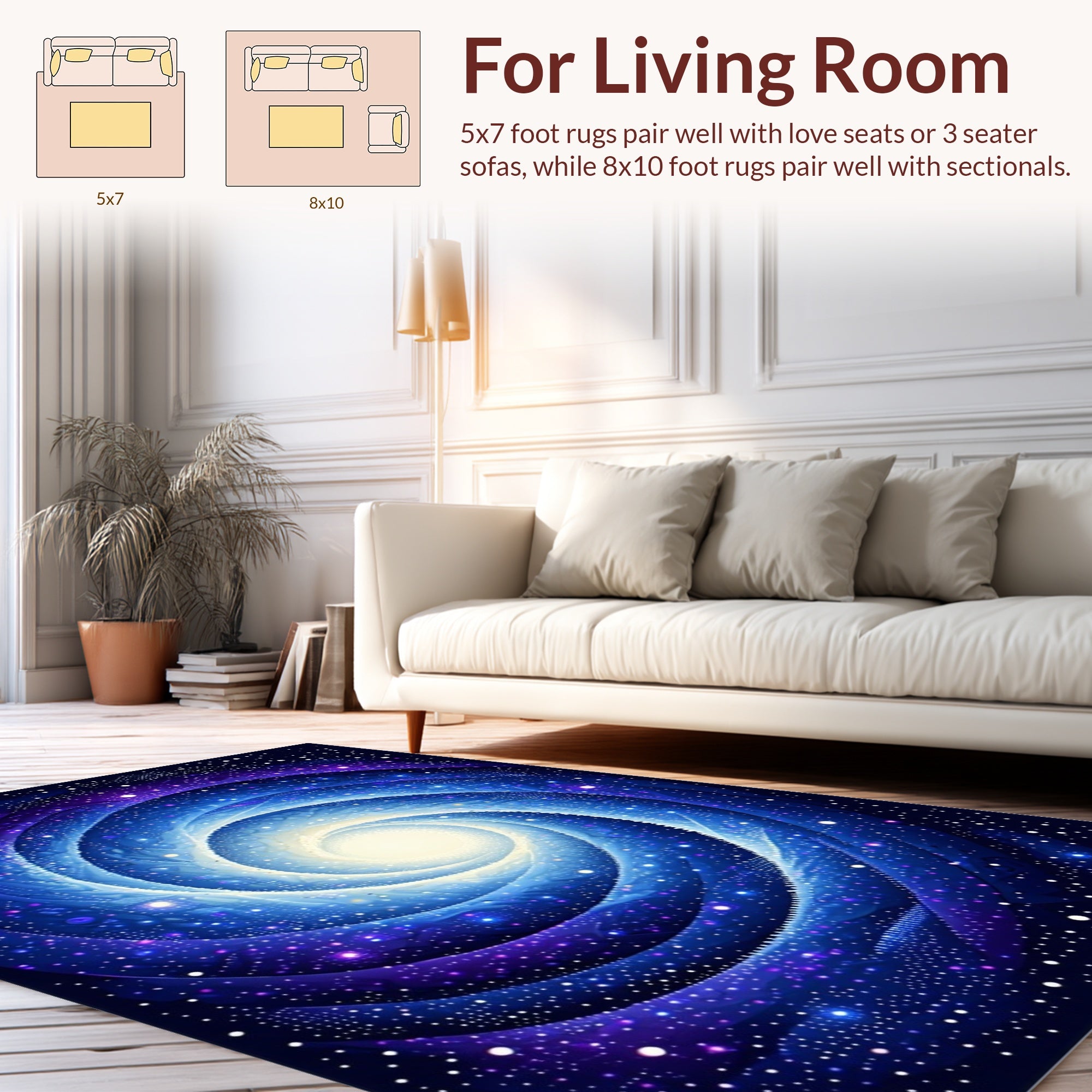 Deep Space Galaxy Spiral Swirl Rug