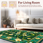 Emerald Floral Tropical Garden Rug