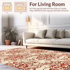 Terra Cotta Floral Abstract Pattern Rug