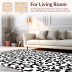 Abstract Black Circles Pattern Rug