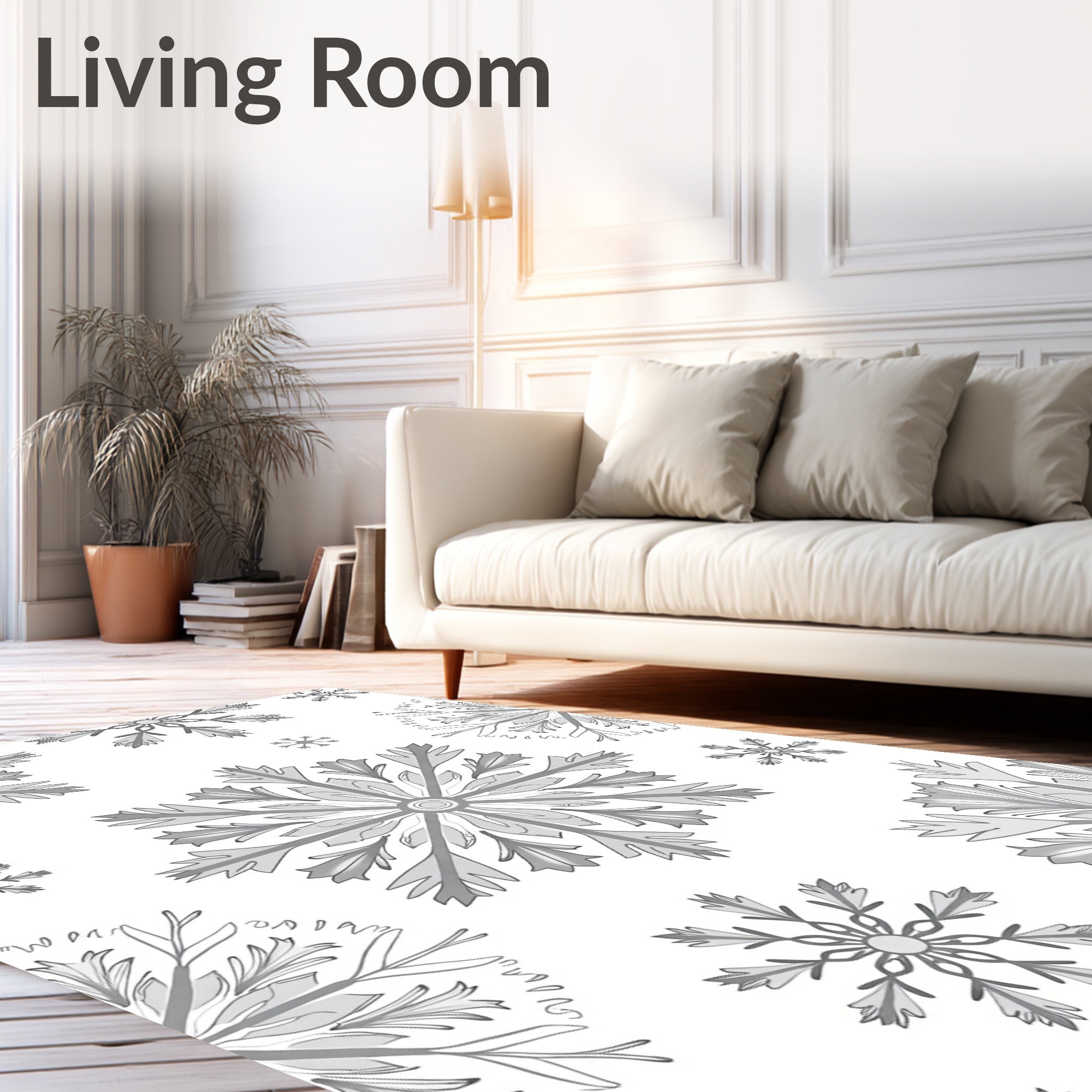 Gray Snowflake Collection Rug
