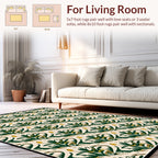 Abstract Botanical Pattern with Yellow Buds Rug