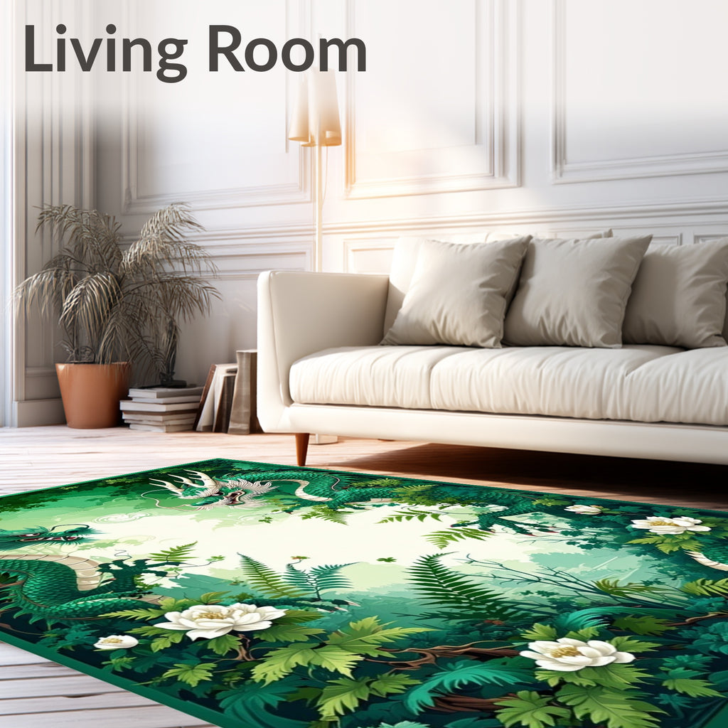 Green Dragon Forest Nature Rug