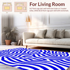 Bold Blue Wavy Stripe Rug