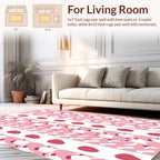 Playful Pink Abstract Shapes Pattern Rug