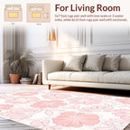 Pink Pastel Floral Outline Rug