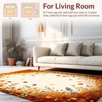 Autumn Leaves Falling Border Design Rug