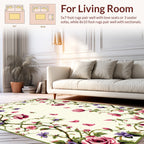 Vines With Pink Roses And Purple Blooms Rug