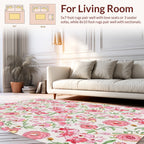 Pink Floral Arrangement Abstract Design Rug
