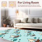 Nautical Sailboats and Anchor Pattern Rug