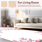 Pink Floral Branch Corner Design Rug
