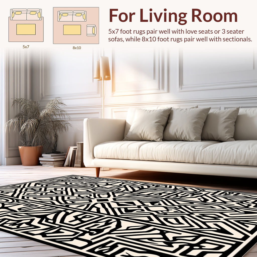 Graphic Tribal Intricate Abstraction Rug